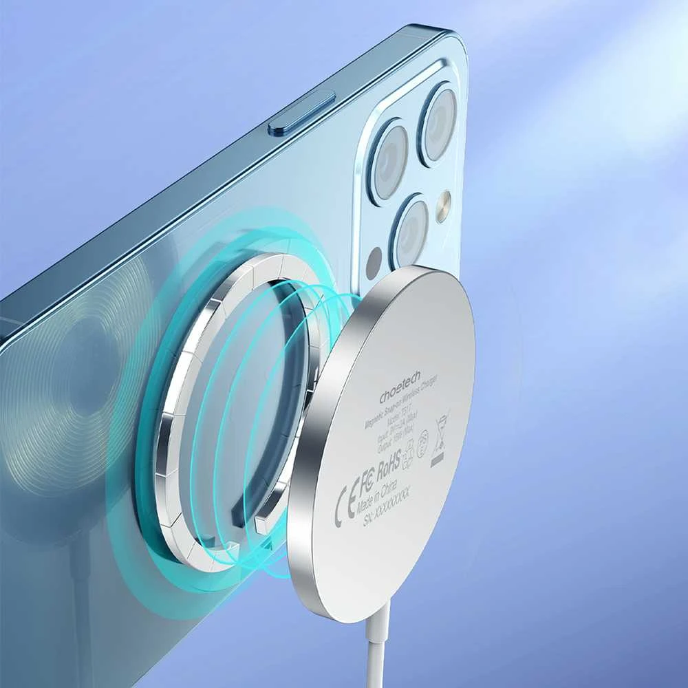 Belaidis įkroviklis CHOETECH, 15W, magnetinis, baltas