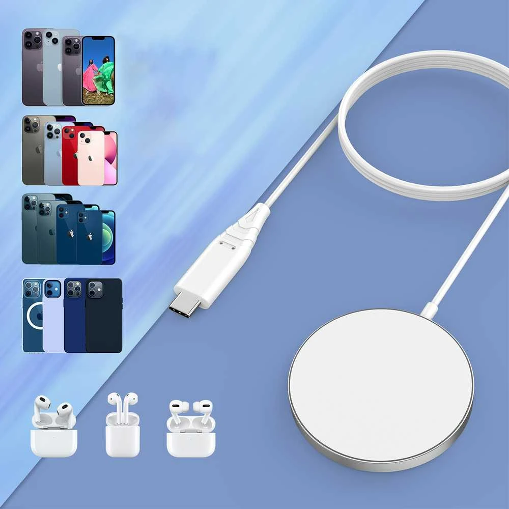 Belaidis įkroviklis CHOETECH, 15W, magnetinis, baltas