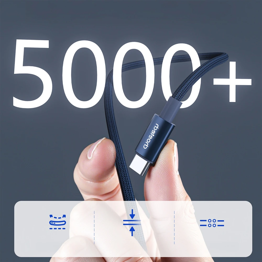 Choetech XCC-1068 PD 60W USB-C - USB-C Cable with Ekranas 1.2 m - Mėlyna