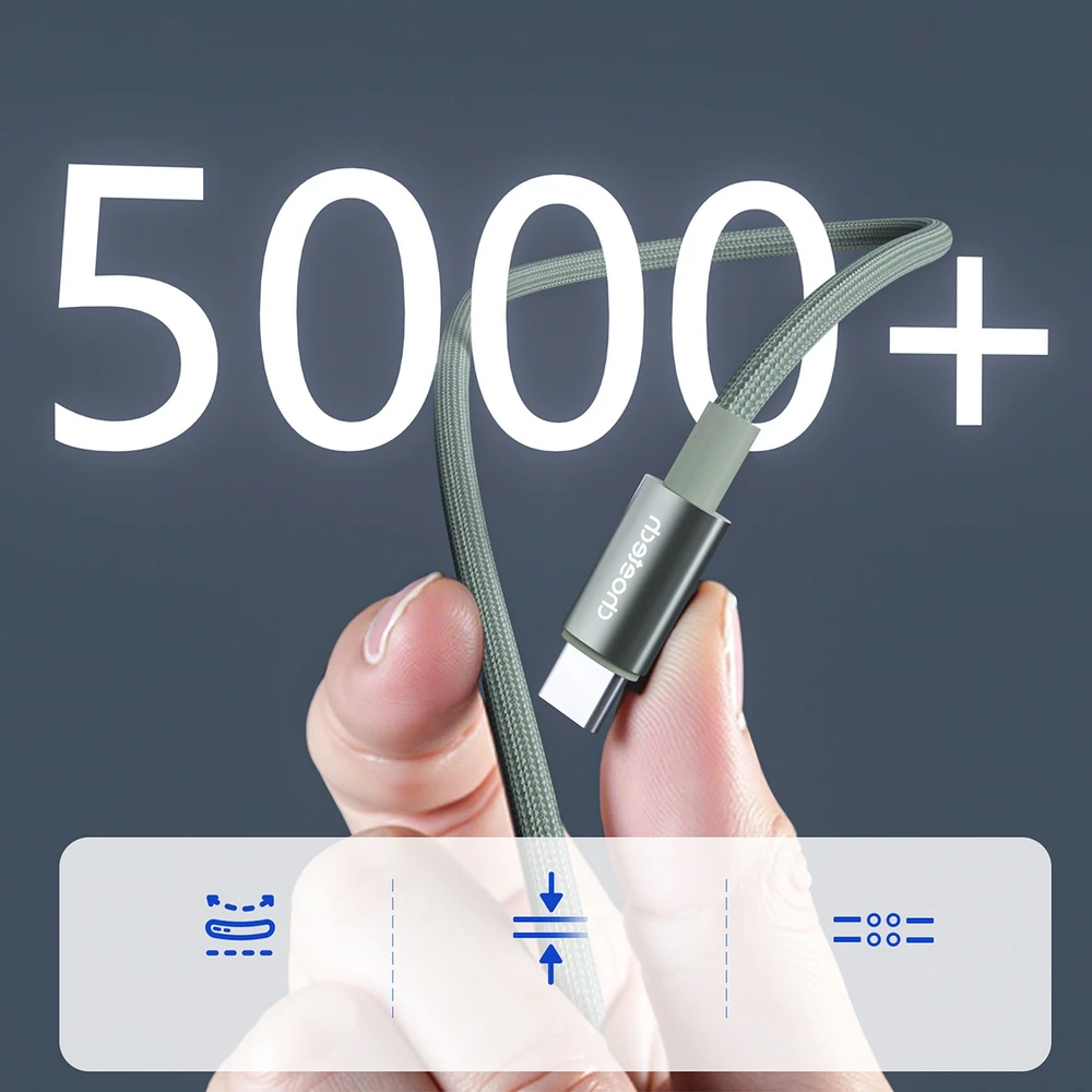 Choetech XCC-1068 PD 60W USB-C - USB-C Cable with Ekranas 1.2 m - Žalias