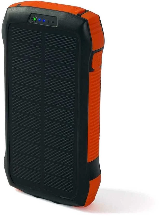 Choetech B567 saulės energijos blokas su indukciniu įkrovimu 3x USB 20000mAh 20W / QC 18W / Qi 10W (juodai oranžinė)