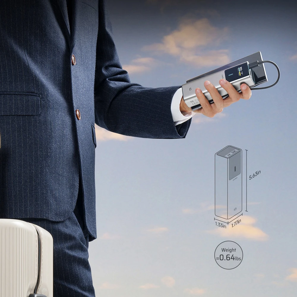 CUKTECH CKPB100PGLBL išorinės baterijos 150W 10000mAh USB-C USB-A - Pilka