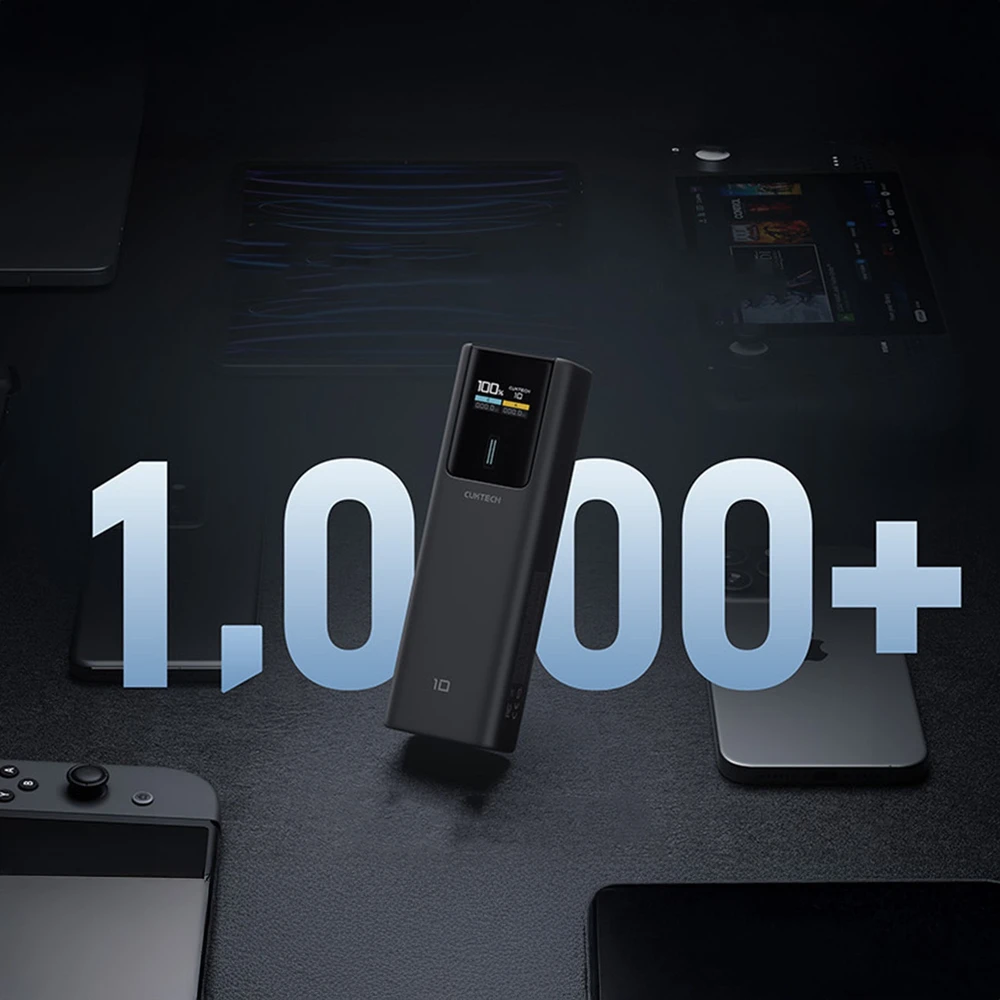 Powerbank Cuktech CKPB100PGLBL 150W 10000mAh USB-C USB-A – juodos spalvos