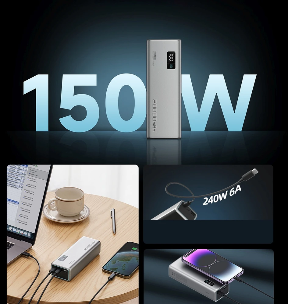 Cuktech P+Series No. 15 Powerbank 150W 20000mAh - Gray