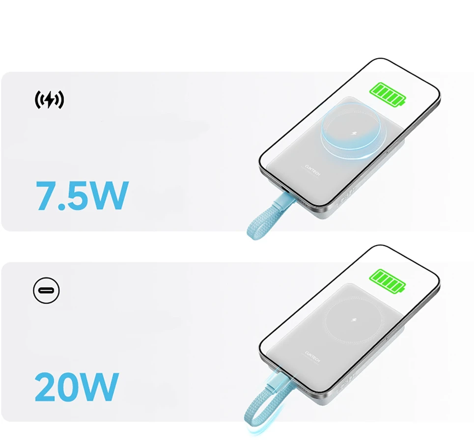 Cuktech CP132ML 10000 mAh magnetinė išorinė baterija - Baltas