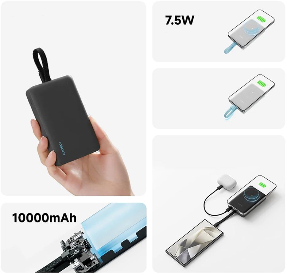 Cuktech CP132ML 10000 mAh magnetinė išorinė baterija - Baltas