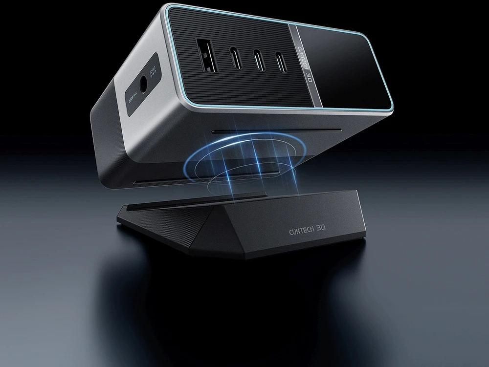 Cuktech TA3005U 300W 5-in-1 Charging Station with Digital Ekranas - Sidabrinis