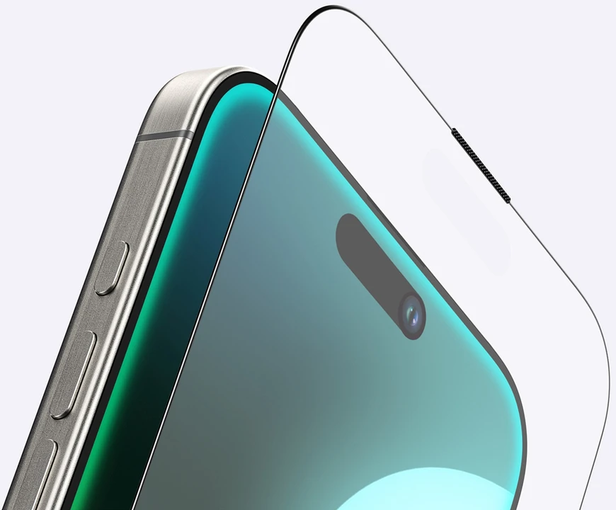 „AmazingThing“ titano matinis grūdintas stiklas, skirtas „iPhone 16 Pro Max“.