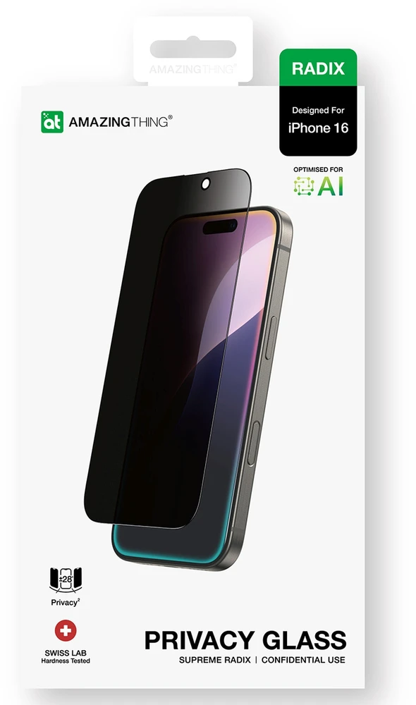 AmazingThing Radix Privacy Glass Privacy Apsauginis stiklas skirtas Apple iPhone 16