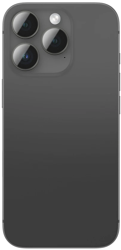 „AmazingThing AR“ aliuminio 3 objektyvų stiklas su kameros objektyvo rėmeliu, skirtas „iPhone 16 Pro / 16 Pro Max“ - Juodas