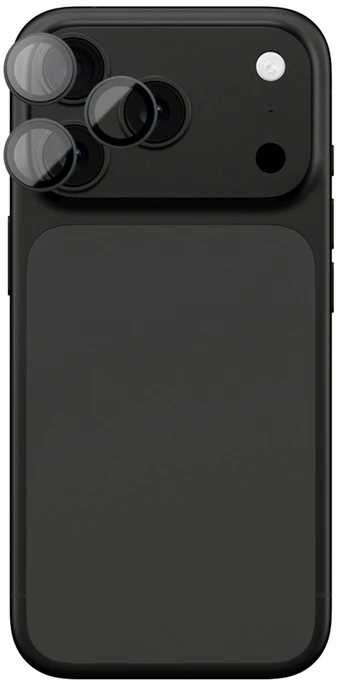 „AmazingThing“ stiklinis dėklas „Apple iPhone 17 Pro / Pro Max“ su pilku aliuminio rėmeliu