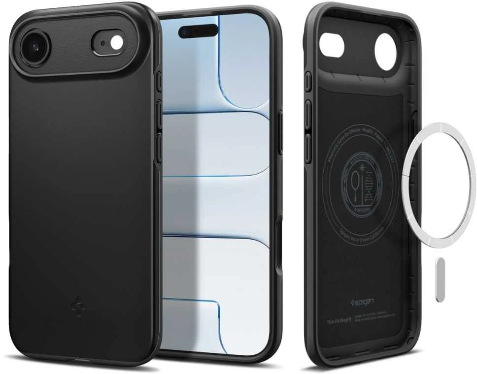 Spigen Thin Fit MagSafe dėklas skirtas Apple iPhone 17 Air – juodos spalvos