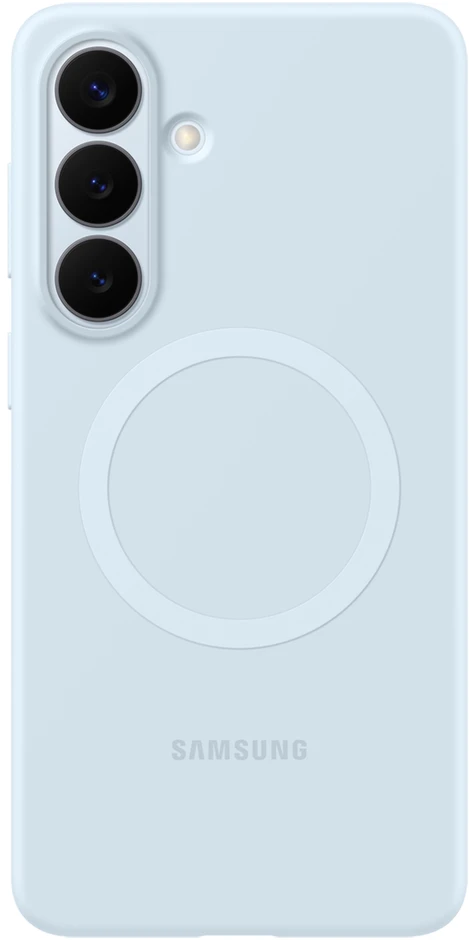 Samsung Galaxy S26 silikoninis magnetinis dėklas su šviesa Mėlyna