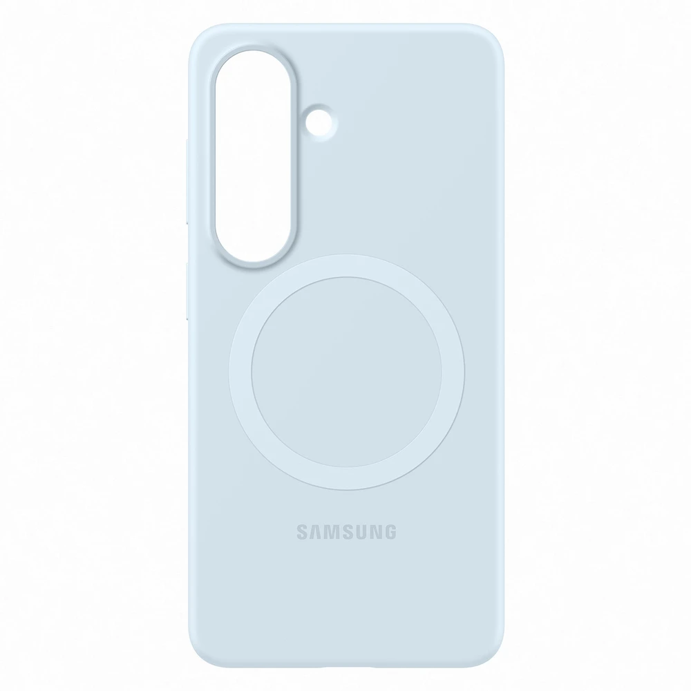 Samsung Galaxy S26 silikoninis magnetinis dėklas su šviesa Mėlyna