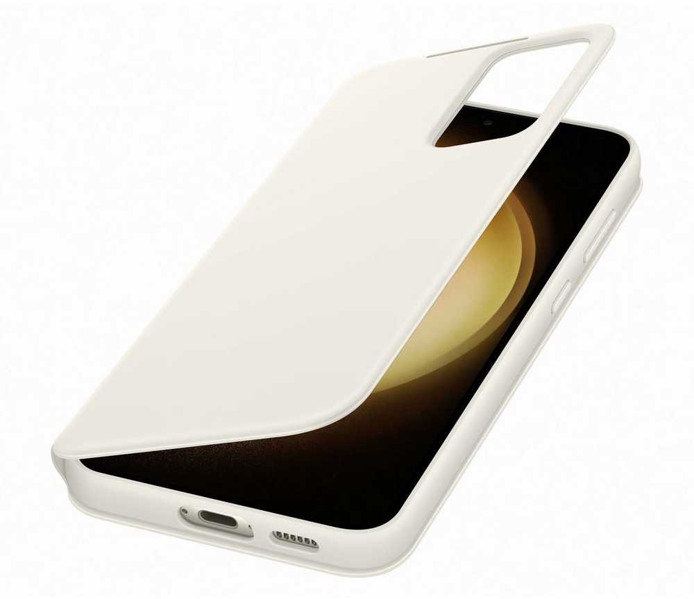 Dėklas Samsung Galaxy S23+ Smart View Wallet Case Kremas