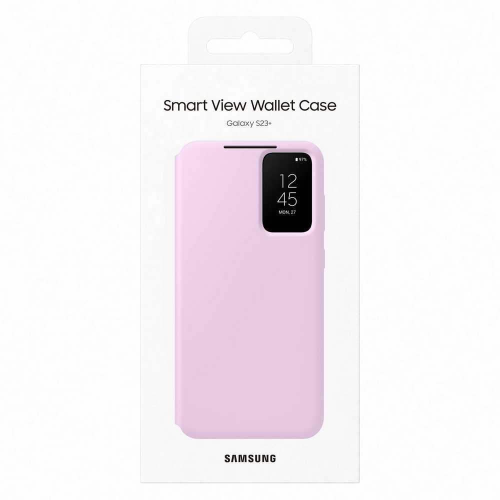 „Samsung Galaxy S23+ Smart View“ piniginės dėklas, alyvinis