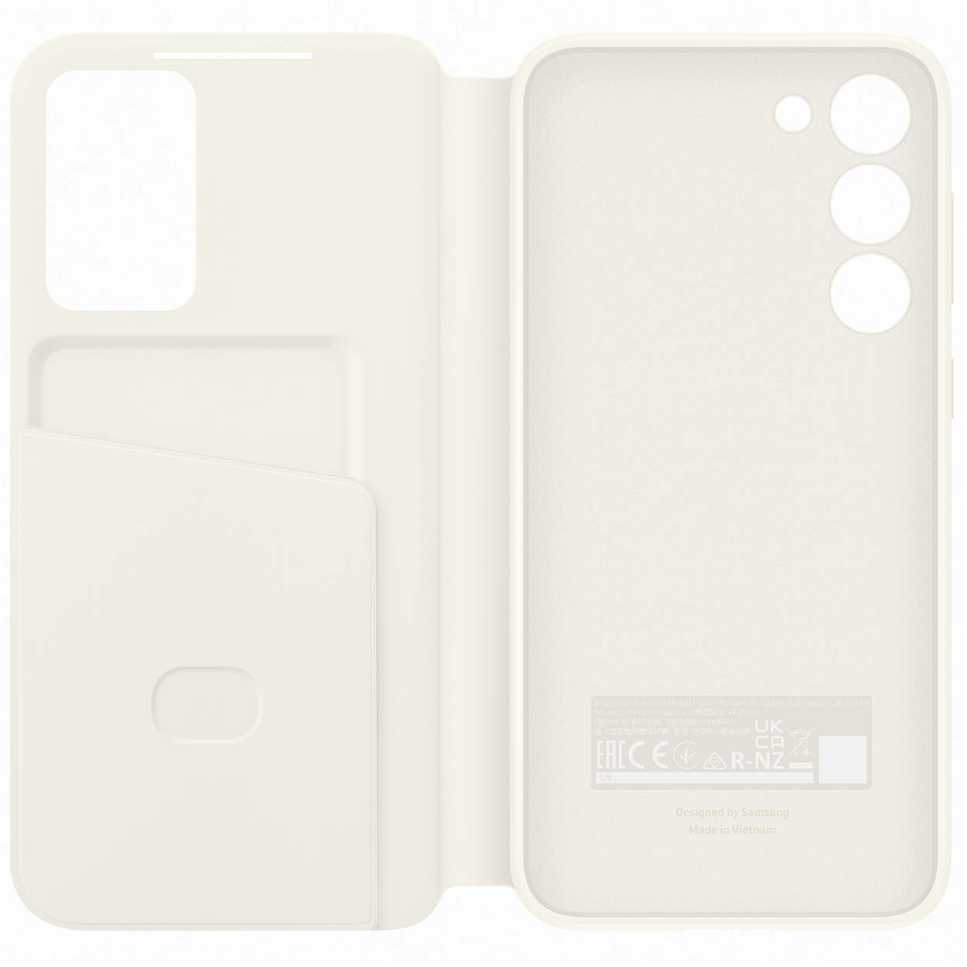 Dėklas Samsung Galaxy S23+ Smart View Wallet Case Kremas