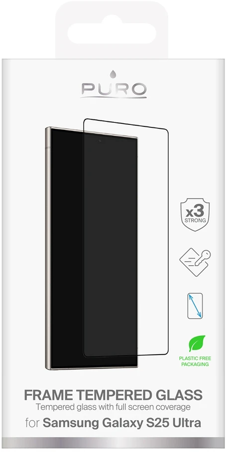 Apsauginis stiklas Puro Frame Apsauginis stiklas su juodu rėmeliu Samsung Galaxy S25 Ultra