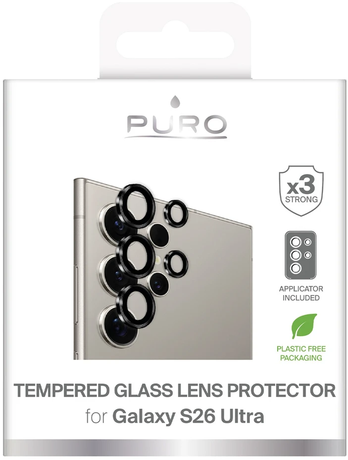 Puro Individual apsauginis stiklas skirtas the rear camera skirtas Samsung Galaxy S26 Ultra – with juodas frames