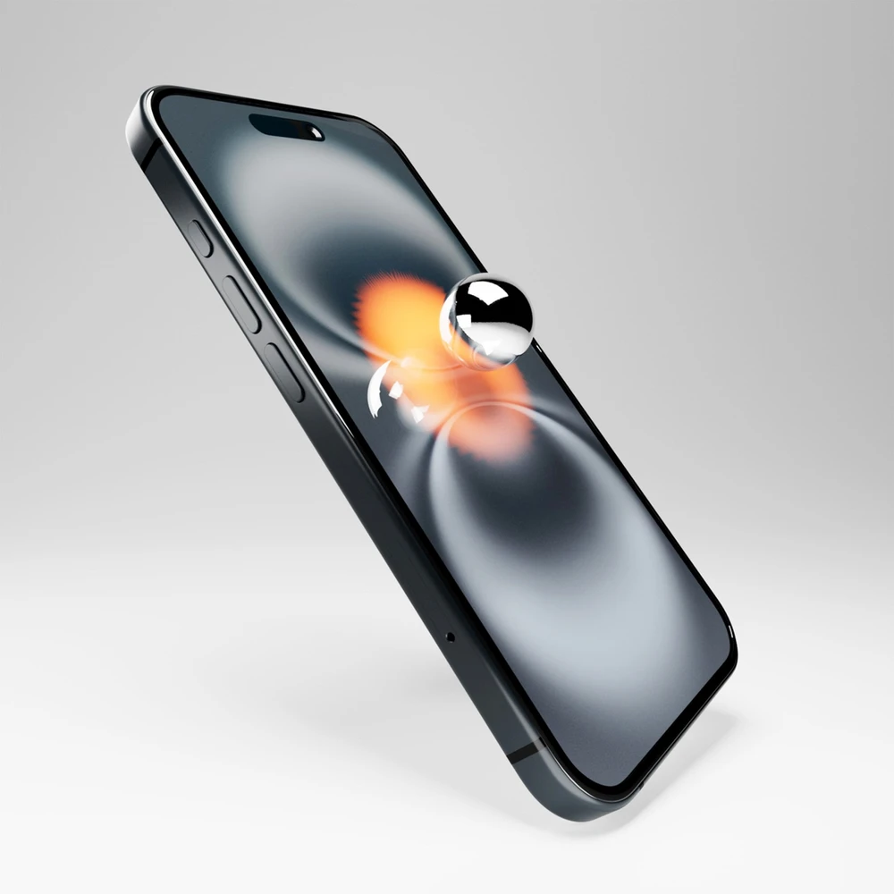 Hibridinė ekrano apsauga Puro Flexible Glass D3O su juodu rėmeliu Apple iPhone 16 / iPhone 15 / iPhone 15 Pro