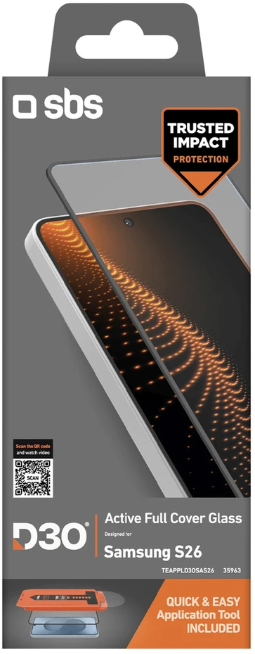SBS D3O stiklas su aplikatoriaus skirtuku Samsung Galaxy S26