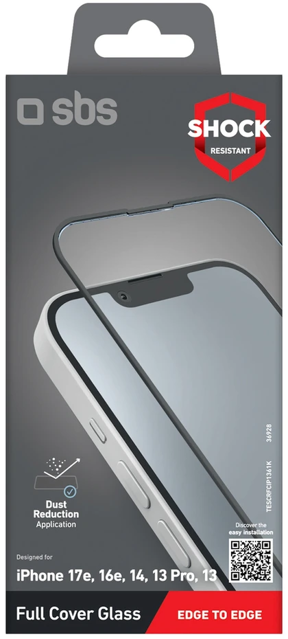 SBS visiškai apsauginis grūdintas stiklas iPhone 13/13 Pro/14/16e/17e