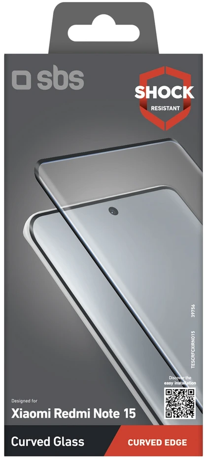 SBS Screenglass 4D grūdintas stiklas Xiaomi Redmi Note 15 telefonui