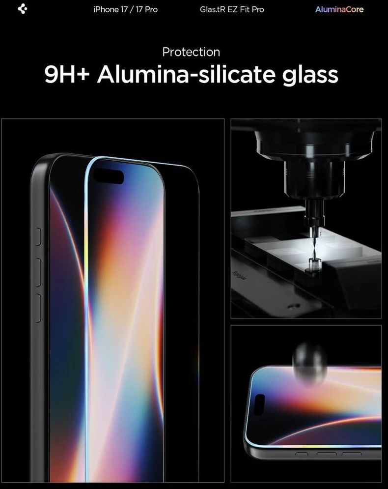 Spigen Glas.TR EZ Fit Pro Apsauginis stiklas skirtas Apple iPhone 16 Pro / 17 / 17 Pro – Transparent