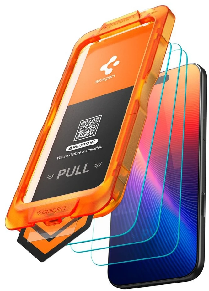 Apsauginis stiklas Spigen ALM GLAS.TR SLIM 3-pack Apple iPhone 17 skaidrus