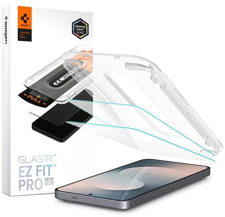 „Spigen Glass tR EZ Fit Pro“ 2 vnt., skaidrūs – „Samsung Galaxy S25 FE“