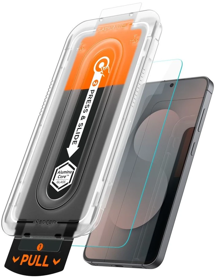 „Spigen Glass tR EZ Fit Pro“ 2 vnt., skaidrūs – „Samsung Galaxy S25 FE“