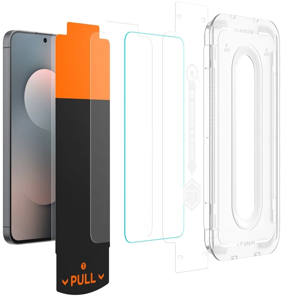 „Spigen Glass tR EZ Fit Pro“ 2 vnt., skaidrūs – „Samsung Galaxy S25 FE“