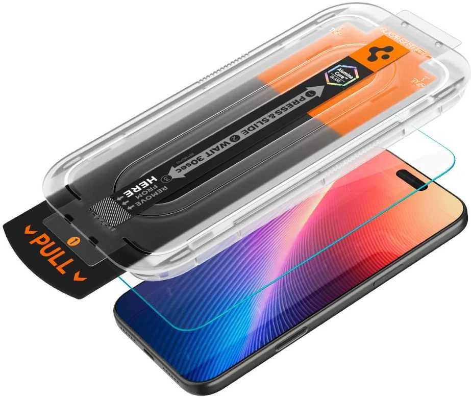Apsauginis stiklas Spigen Glas.TR EZ Fit Pro skirtas Apple iPhone 17 Air – skaidrus