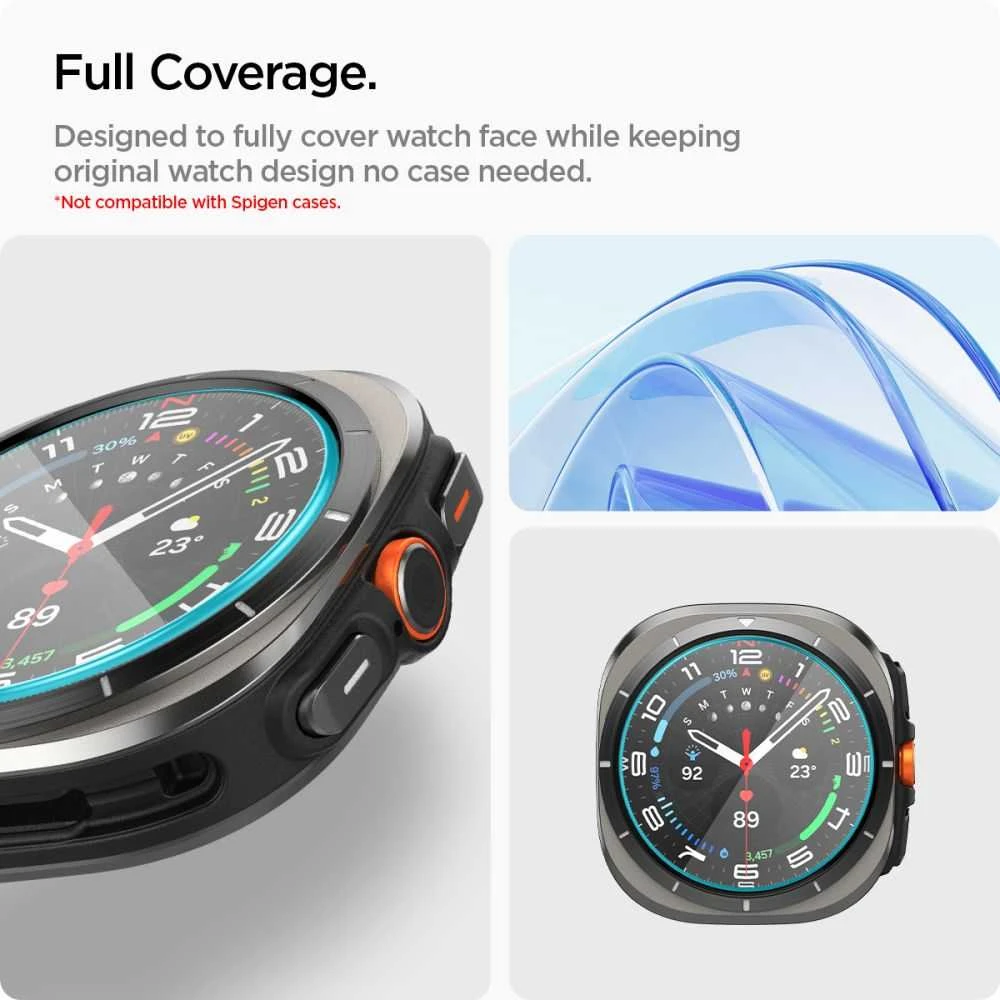 Apsauginis stiklas Samsung Galaxy Watch Ultra (47mm) Spigen GLAS.TR ”EZ-FIT” 2-PACK Clear