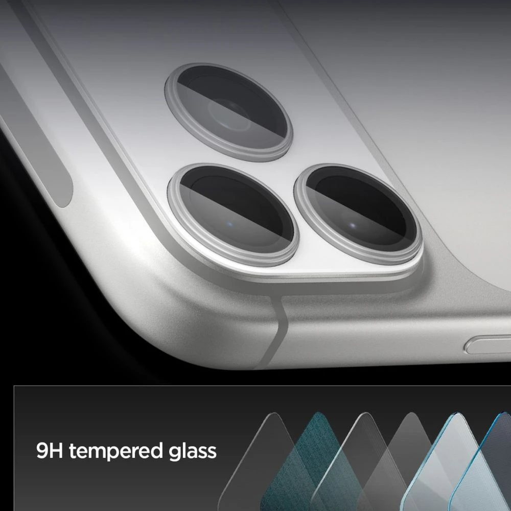 Spigen Optik Pro XL Camera Lens Glass for iPhone 17 Pro - Sidabrinis