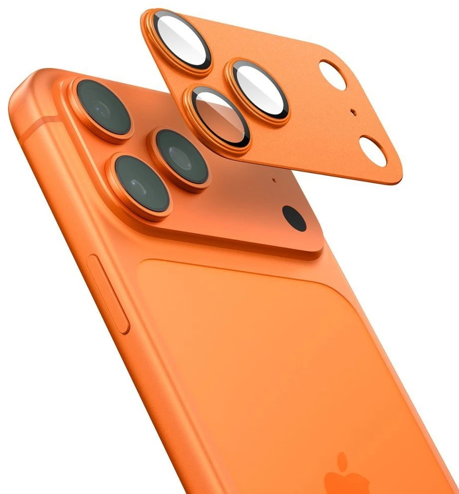 Spigen Optik Pro XL Camera Lens Glass for iPhone 17 Pro Max - Oranžinis