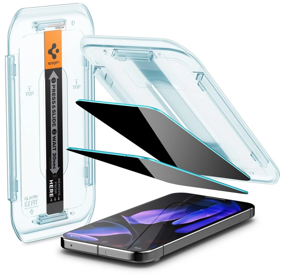Dėklas Spigen Glas.TR "Ez Fit" Privacy HD 2 paketų privatumo stiklas, skirtas Google Pixel 9 / 9 Pro