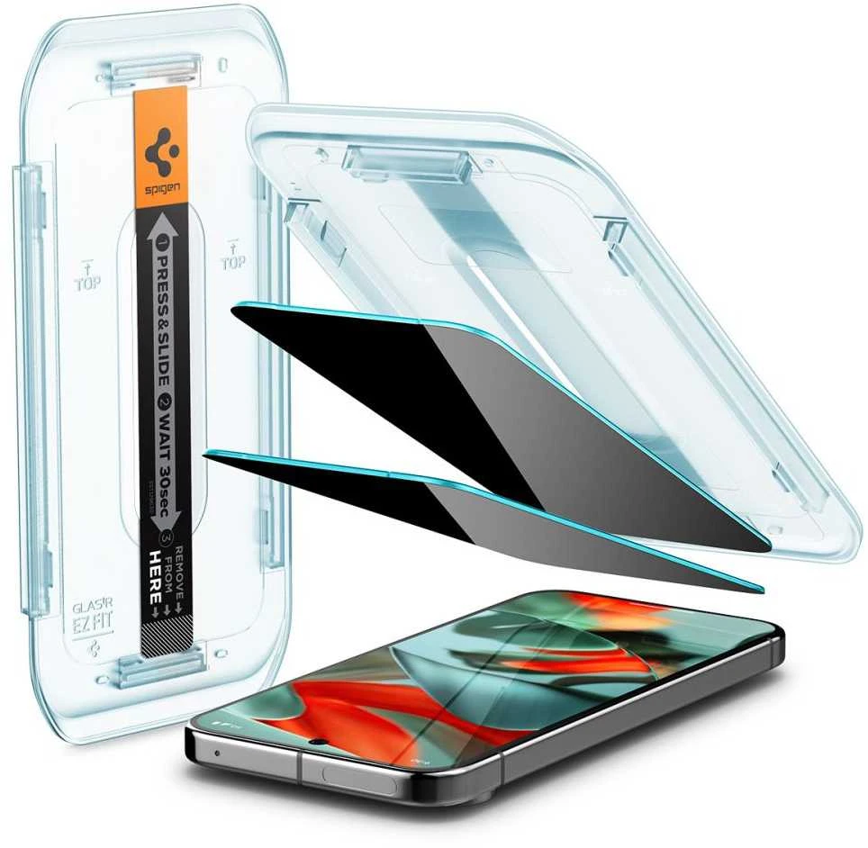 „Spigen Glas.TR Ez Fit“ 2 vnt. „Google Pixel 9 Pro XL“ apsauginių stiklų pakuotė