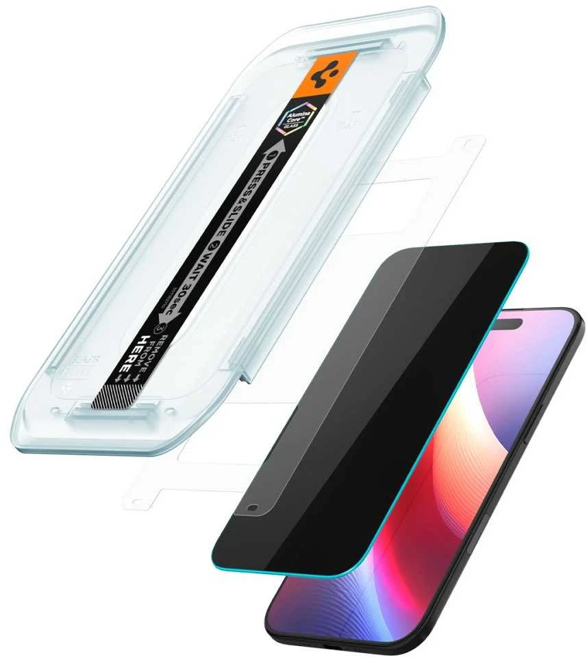 Ekrano apsauginis stiklas Spigen Glass tR EZ Fit (Privacy) 2 Pack, transparency - iPhone Air