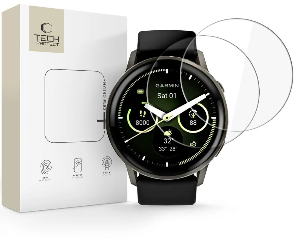 Hidrogelinė plėvelė Tech-Protect Hydro Flex+ 2-pack Garmin Venu 4 (45 mm) Clear