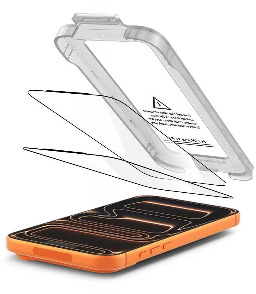 „Tech-Protect Quick Set+“ 2 grūdinto stiklo pakuotė, skirta „iPhone 17 Pro Max“ - juodas