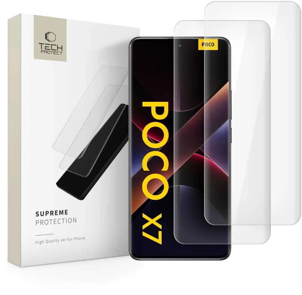 Tech-Protect Supreme Protection apsauginis stiklas for Xiaomi Redmi Note 14 PRO / 14 PRO+ 5G / Poco X7 5G – Transparent
