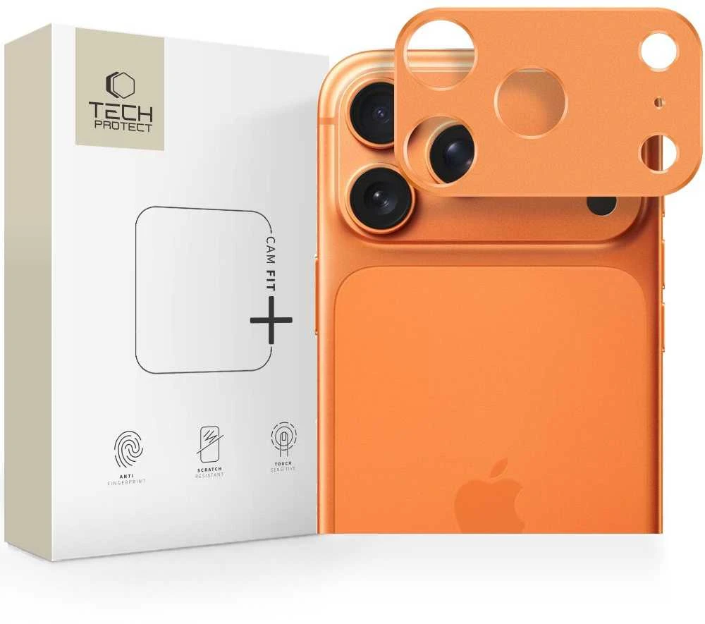 „Tech-Protect Camalloy Fit+“ kameros dėklas, skirtas „iPhone 17 Pro Max“ – oranžinis