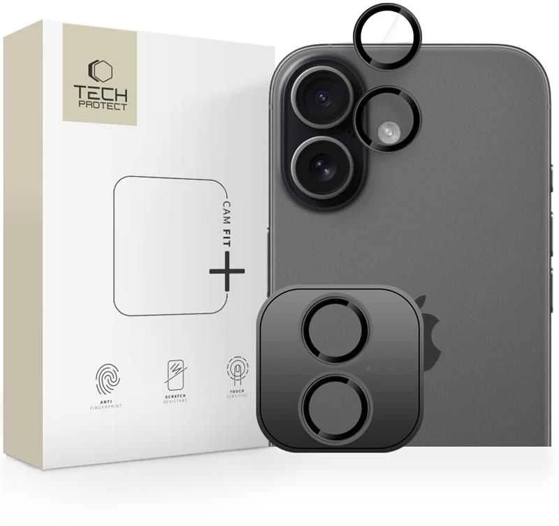 „Tech-Protect Camring Fit+“ kameros dėklas, skirtas „iPhone 17“ – Juodas