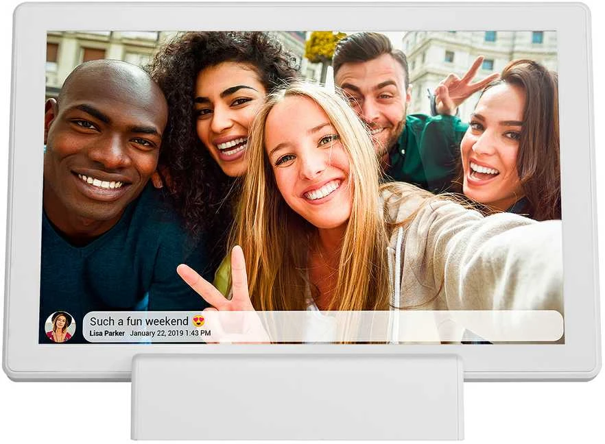 DNV Denver PFF-1070W skaitmeninis nuotraukų rėmelis Balta 25,6 cm (10.1″) Lietimui jautrus ekranas „Wi-Fi“