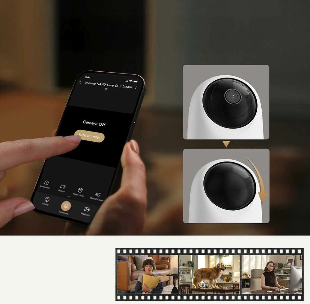 Dreame Navo Care SE 1 Incam indoor camera – baltos spalvos