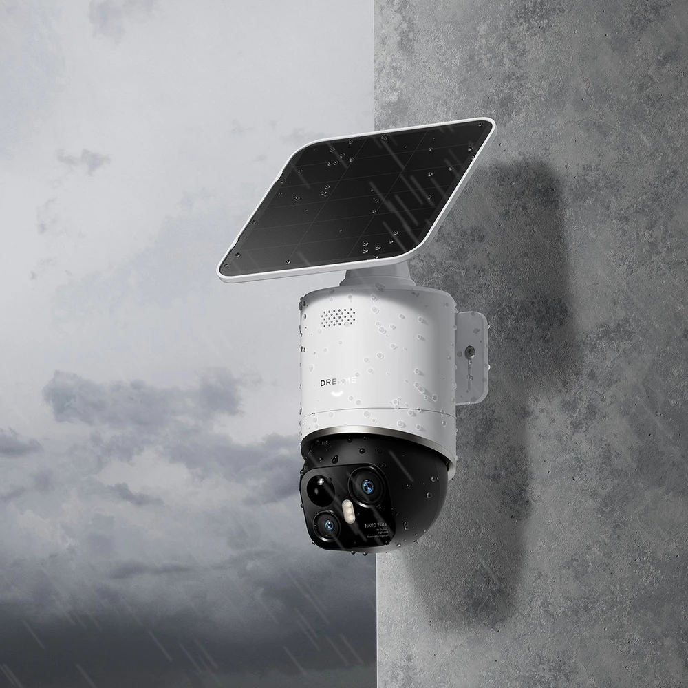 Dreame 360 laipsnių lauko kamera su saulės baterijomis, 4K, 8MP, 2,4 GHz, WiFi, 13000 mAh – balta