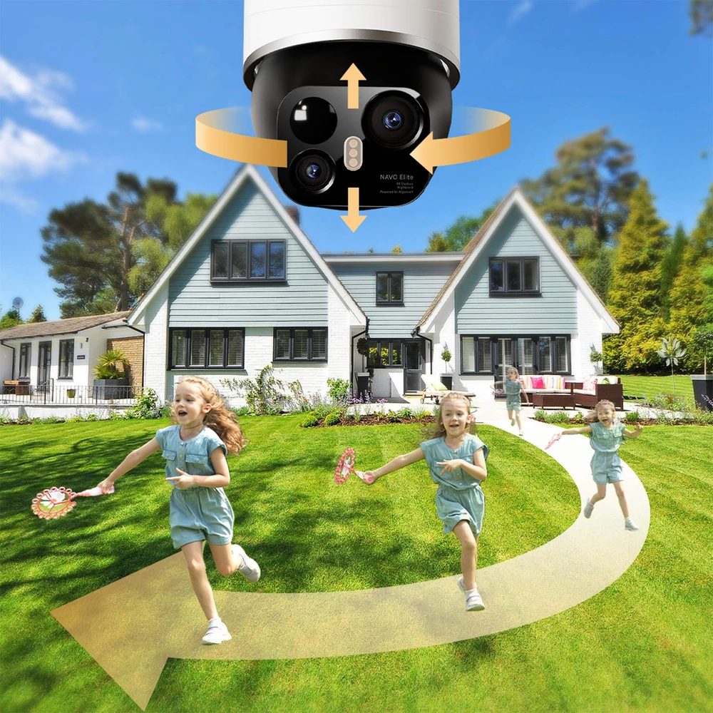 Dreame 360 laipsnių lauko kamera su saulės baterijomis, 4K, 8MP, 2,4 GHz, WiFi, 13000 mAh – balta