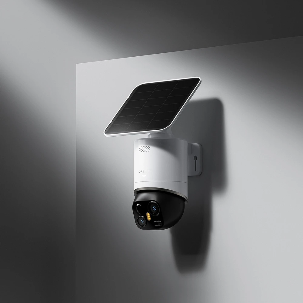 Dreame 360 laipsnių lauko kamera su saulės baterijomis, 4K, 8MP, 2,4 GHz, WiFi, 13000 mAh – balta