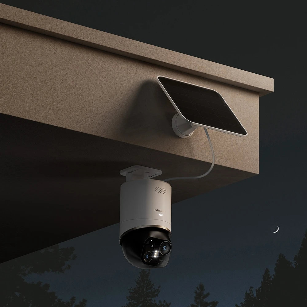 Dreame 360 laipsnių lauko kamera su saulės baterijomis, 4K, 8MP, 2,4 GHz, WiFi, 13000 mAh – balta